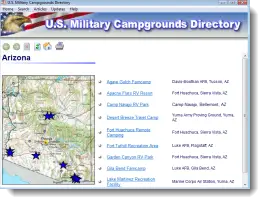 U.S. Military Campgrounds Directory Software Information!